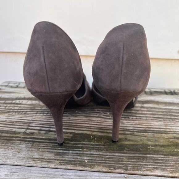 Vince Claire D'Orsay brown suede point toe pumps made in italy size 10 - Picture 3 of 7